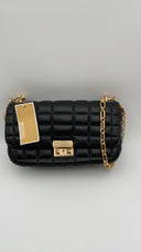 Michael Kors Womens Large Conv Chain Shoulder Black Bags