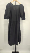 Everlane Women The Linen Oversized Puff-Sleeve Dress Black M