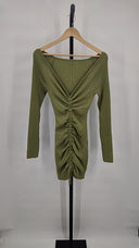 Camila Coelho Women Ciara Sweater Dress Basic Sleeved Green M