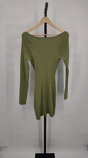 Camila Coelho Women Ciara Sweater Dress Basic Sleeved Green M