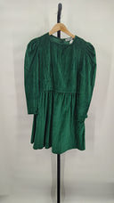 Batsheva Women Prairie Cotton-Velvet Dress Green 10
