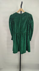 Batsheva Women Prairie Cotton-Velvet Dress Green 10