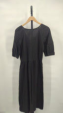 Everlane Women The Linen Oversized Puff-Sleeve Dress Black M