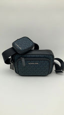 Michael Kors Womens Hudson Logo Camera Bag With Pouch Blue Bags One Size