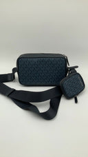 Michael Kors Womens Hudson Logo Camera Bag With Pouch Blue Bags One Size