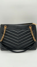 Michael Kors Womens Medium Chain Shoulder Tote Black Bags