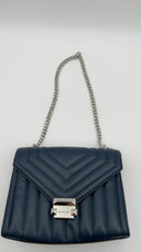 Michael Kors Womens Medium Flap Chn Shldr Navy Bags