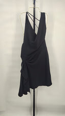 Maticevski Women Dossier Asymmetric Draped Cutout Crepe Mini Dress Black 14