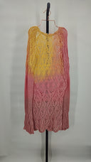 The Attico Women Long Sleeve Dip Dye Cotton Mini Dress Pink 40