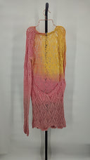 The Attico Women Long Sleeve Dip Dye Cotton Mini Dress Pink 40