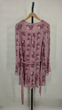 Johnny Was Women Liza Silk Midi Dress Basic Sleeved Pink M