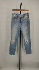 Mother Women The Super Stunner Ankle In Say Amen, Again! Jeans Blue 28