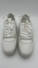 Michael Kors Womens Mariah Mixed-Media Trainer White Shoes 9