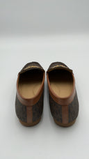 Michael Kors Womens Fulton Signature Logo Moccasin Brown Shoes 6