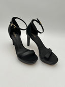 Michael Kors Womens Hutton Leather Sandal Black Shoes 8.5