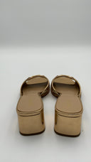Michael Kors Womens Carson Crackled Metallic Leather Mule Gold Shoes 9.5