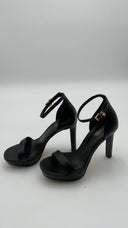 Michael Kors Womens Hutton Leather Sandal Black Shoes 5.5