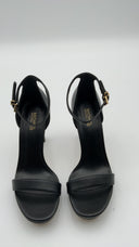 Michael Kors Womens Hutton Leather Sandal Black Shoes 5.5