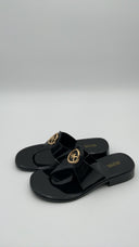 Michael Kors Womens Hannah Jelly T-Strap Sandal Black Shoes 7