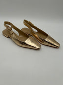 Michael Kors Womens Darrington Sling Flat Pale Gold Shoes 9