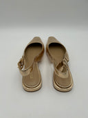 Michael Kors Womens Darrington Sling Flat Pale Gold Shoes 9