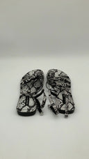 Michael Kors Womens Darrington Snake Embossed Leather Sandal Gray Shoes 7.5