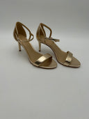 Michael Kors Womens Simone Mid Sandal Pale Gold Shoes 7.5