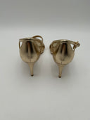 Michael Kors Womens Simone Mid Sandal Pale Gold Shoes 7.5