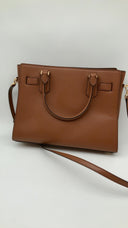 Michael Kors Womens Hamilton Medium Woven Satchel Luggage Brown Bags One Size