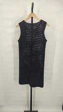 Madeleine Thompson Crochet-Knit Wool And Cashmere-Blend Mini Dress Black M