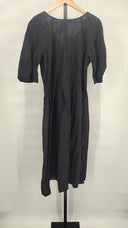 Everlane Women The Linen Oversized Puff-Sleeve Dress Black M