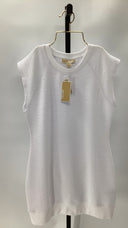 Michael Kors Womens Raglan Flightweightlk Swtshrt White Basic Sleeved Dress M