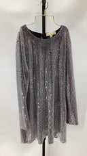 Michael Kors Womens Rctngl Emblsh Ls Mini Black Basic Sleeved Dress XL