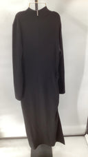 Michael Kors Womens Merino Ruched Midi Dr Black Basic Sleeved Dress L