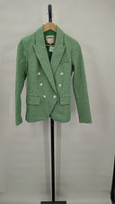 L'Agence Women Kenzie Double-Breasted Blazer Suit Jacket Green 2
