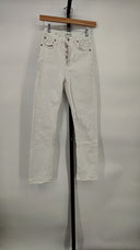 Agolde Women Riley Long High Rise Straight Jeans White 24