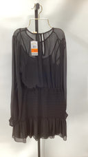 Michael Kors Womens Ls Smock Mini Dress Black Basic Sleeved S