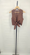 Faithfull The Brand Women Dalaila Tie Top Sleeved Brown M