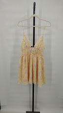 For Love & Lemons Women Elita Floral Mini Dress Yellow M