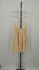 For Love & Lemons Women Elita Floral Mini Dress Yellow M