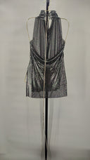 8 Other Reasons Women Chainmail Mini Dress Basic Sleeved Silver OS