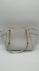 Michael Kors Womens Large Chain Shldr Tote Optic White Bags