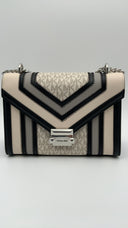 Michael Kors Womens Medium Flap Chn Shldr Pearl Grey Multi Bags