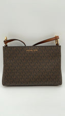 Michael Kors Womens Medium Trpolo Compartment Crossbody Brown Bags