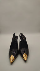 Jeffrey Campbell Women Riddler Pointed Toe Pump Shoes Black 7.5 M