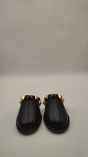 Valentino Women Garavani Roman Stud Leather Slippers Black 35