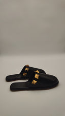 Valentino Women Garavani Roman Stud Leather Slippers Black 35