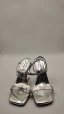 Jeffrey Campbell Women's Geometric Sandal Silver Shoes 9