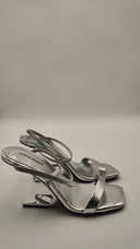 Jeffrey Campbell Women's Geometric Sandal Silver Shoes 9