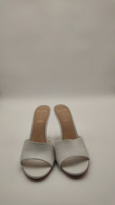 Black Suede Studio Women Nadya Mule Sandal White 38.5